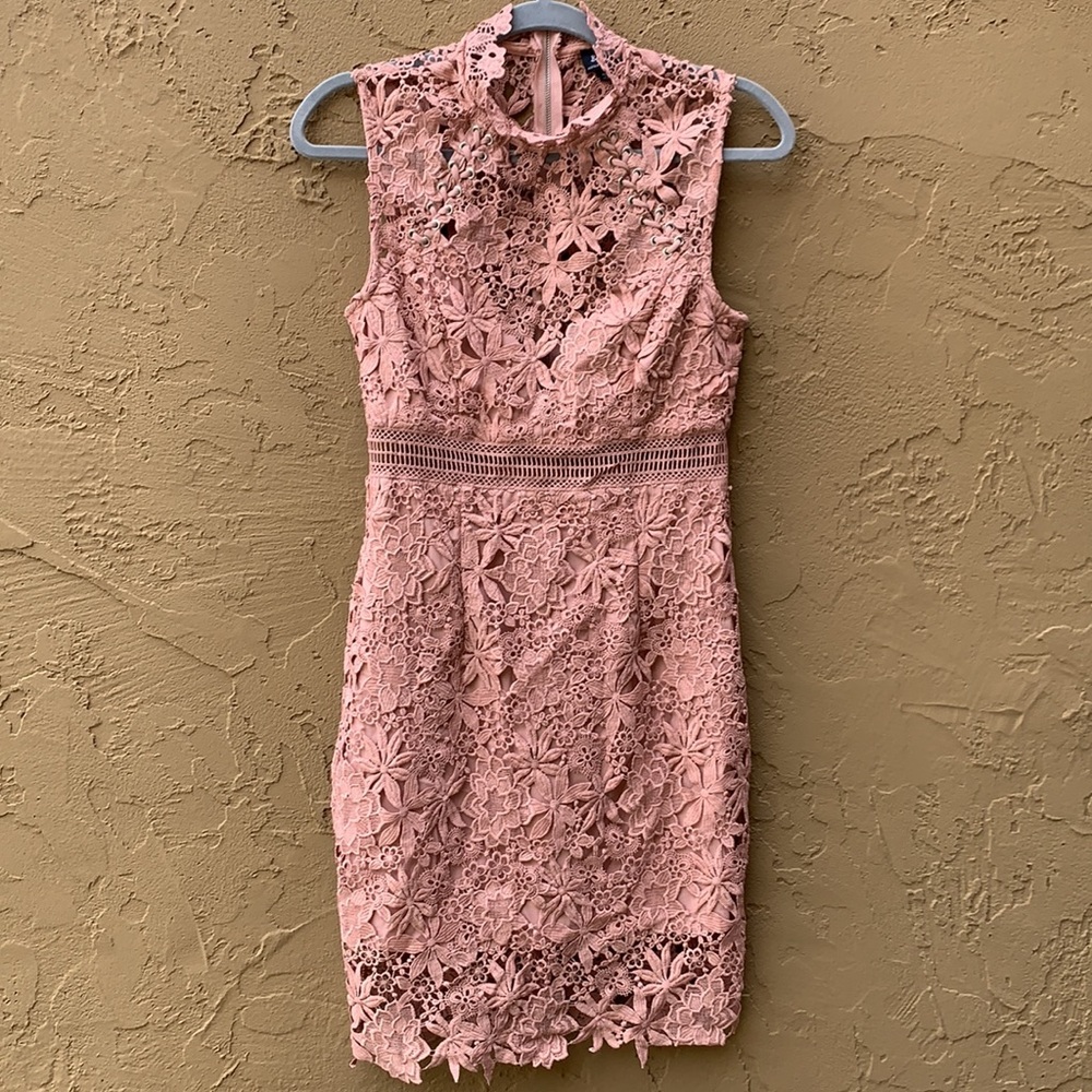 🎉HOST PICK🎉 Bardot Paris Lace Dress (Bloom Pink) - Sz 4 - Picture 3 of 7